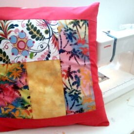Get Started with your Sewing Machine – Make a Simple Patched Cushion Cover